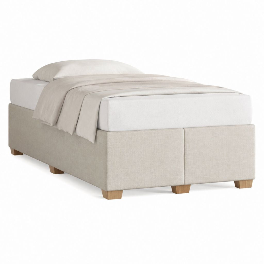 Polsterbett Einzelbett Beige Polyester Rechteckig 90 x 200 cm
