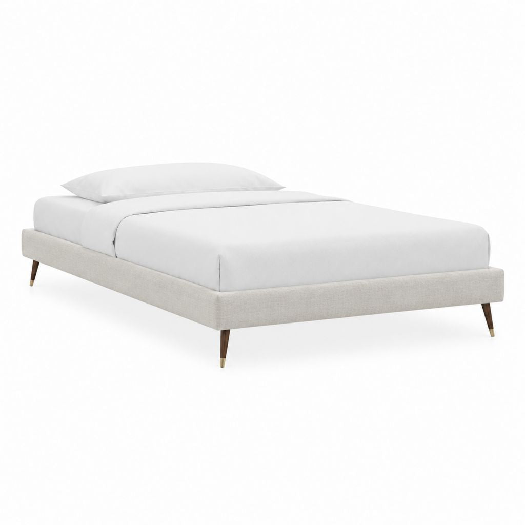 Polsterbett Bettgestell Beige Polyester Rechteckig 160 x 200 cm