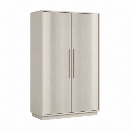 Kleiderschrank 2-türig cremeweiß aus MDF rechteckig 80 x 50 x 180 cm