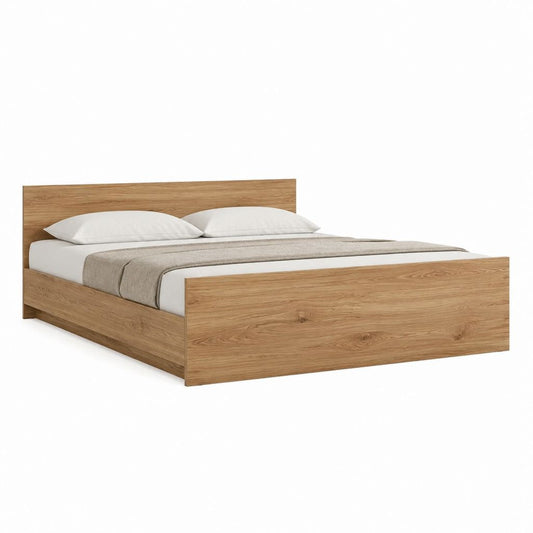 Doppelbett Bettgestell Eichenoptik Holzwerkstoff rechteckig 180 x 200 cm